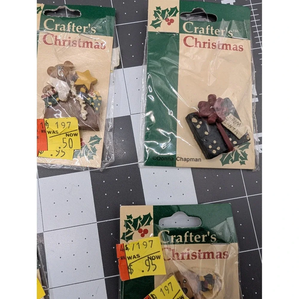 Crafters Christmas Jazz‎ Ups Christmas resin mini decor craft lot 11 sealed vtg